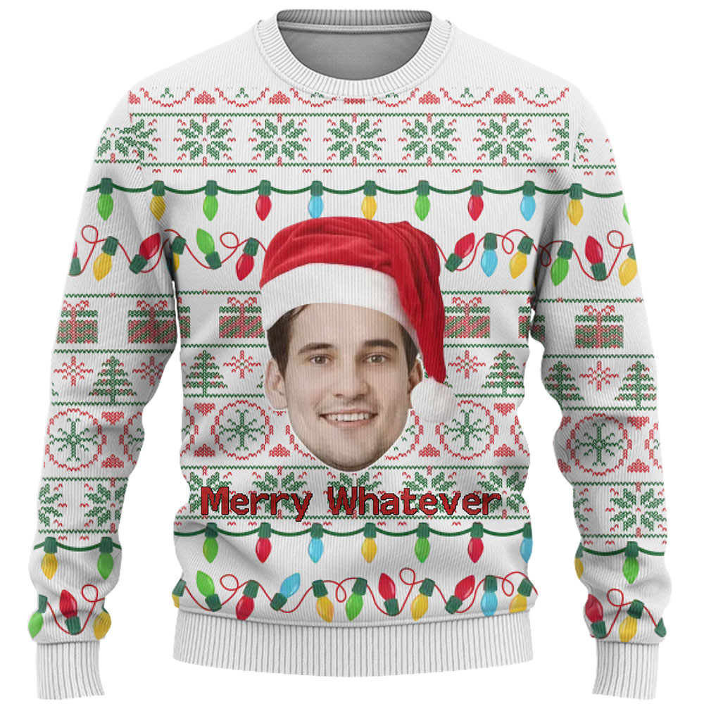Funny Custom Face Or Logo Ugly Christmas Sweater 6